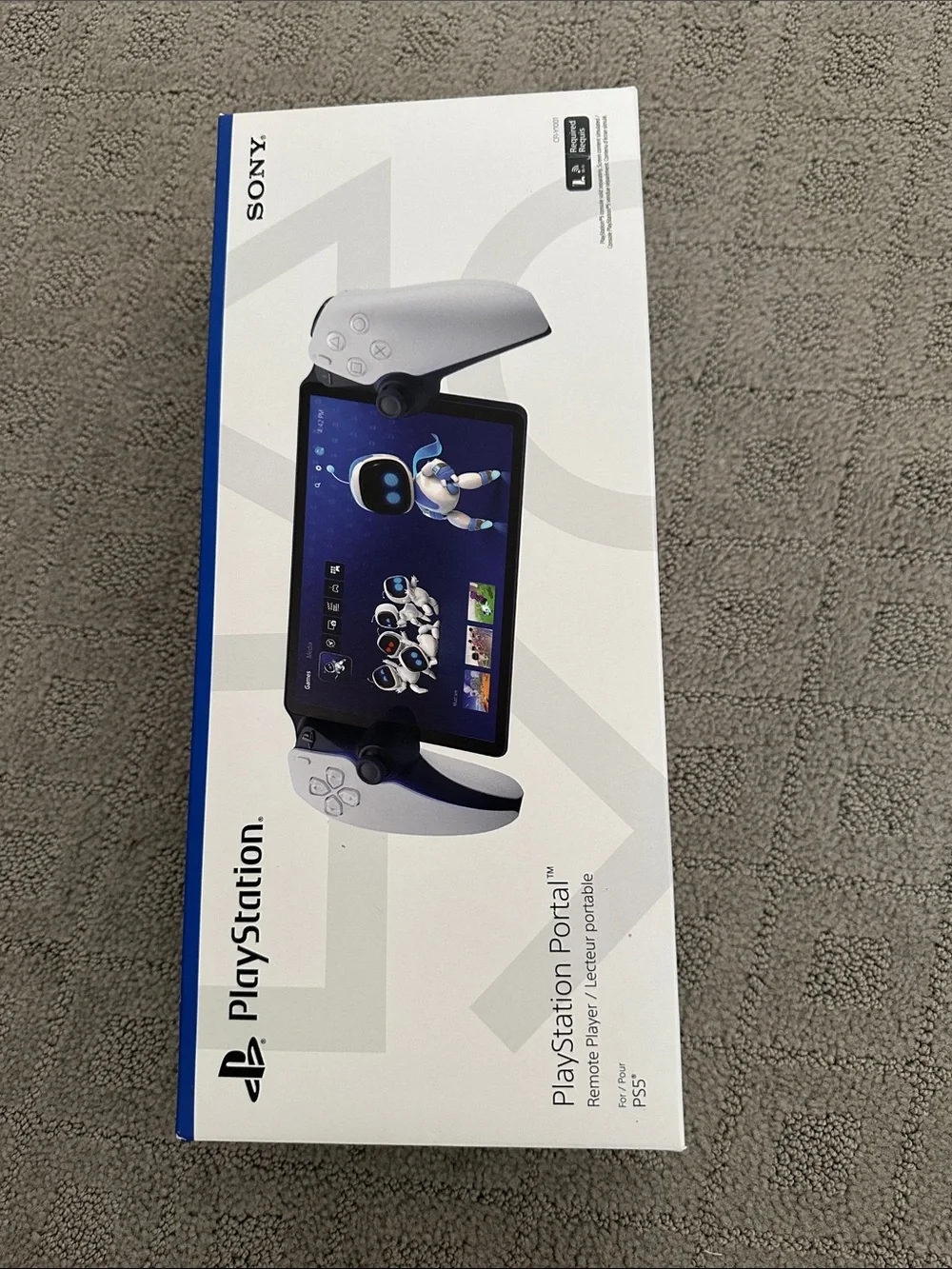 Sony PlayStation Portal in White with Black Screen and black carrier. No box